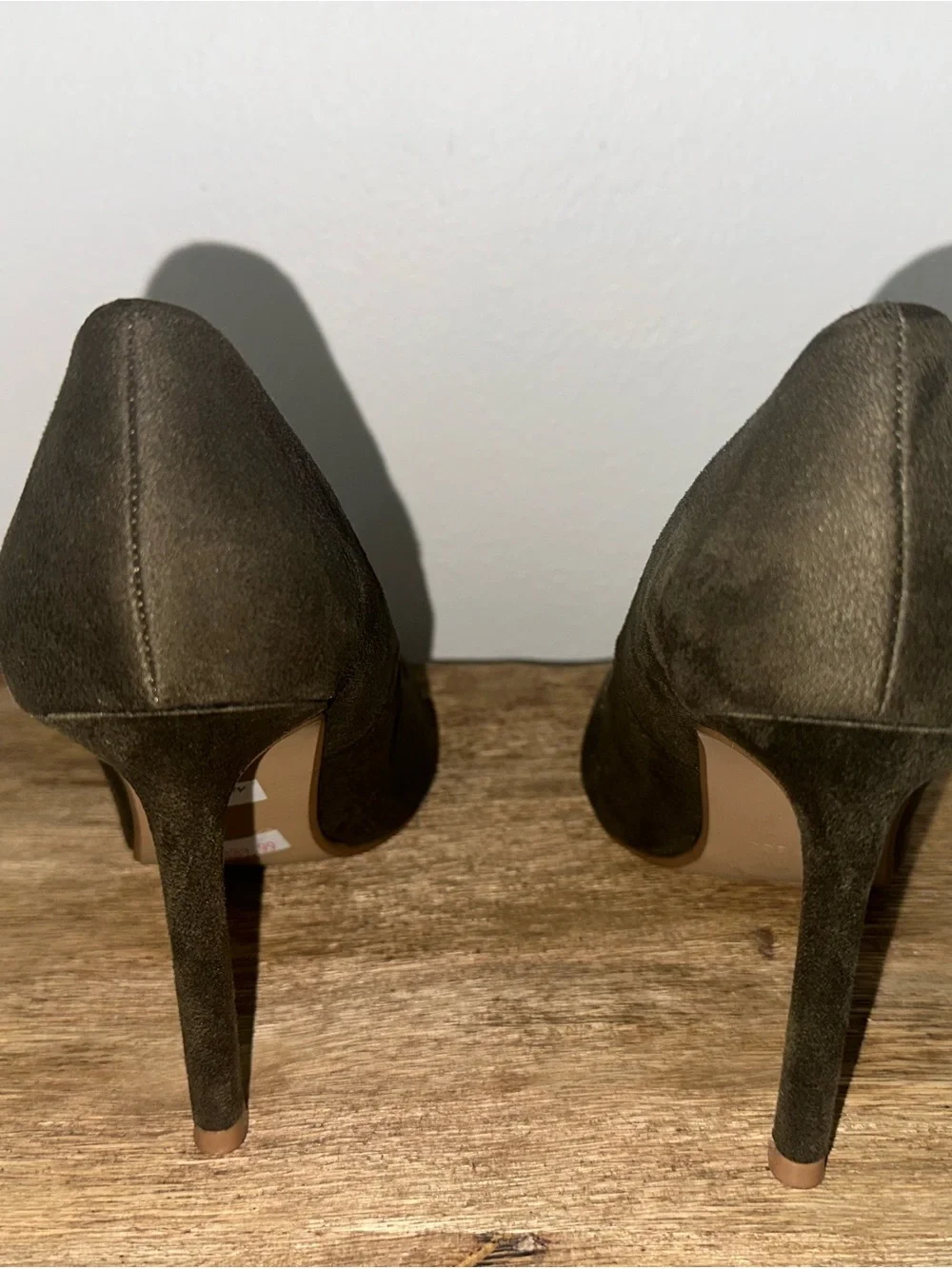 Express Olive Suede Pointed Toe Pumps